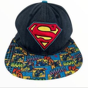 DC Comic SUPERMAN SnapBack Flat Bill Cap Size 17